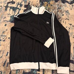 Unisex Adidas Originals Beckenbauer Black and White Zip-Up Jacket